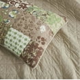 thumbnail image 5 of Chezmoi Collection Leilani 3-Piece Boho Washed Cotton Quilt Set Queen Size - Bohemian Quilted Bedding Brown Taupe Green White Floral Printed Patchwork Lightweight Bedspread Set for All Season, 5 of 8
