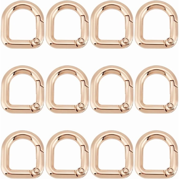 1 Box 18Pcs D Shaped Spring Buckle Metal Key Carabiner Clip Gold Alloy Spring Keyring Trigger Snap Hook Clips for Jewelry Supplies Purse Strap Bags Belt Keys Crafts Hardware Accessories Gold DIY