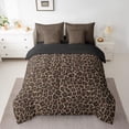 thumbnail image 2 of Feelyou Chic Cheetah Print Twin Bedding Sets 7-Piece, Brown Bedding Comforter Set, 2 of 7