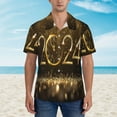 thumbnail image 2 of Kll Men'S Hawaiian Shirt Short Sleeve Button Down Beach Shirts-2024 Happy New Year, 2 of 7