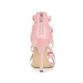 thumbnail image 4 of BLISSFUL STEP Women's Shoes Strappy Lace Up Open Toe Stiletto High Heel Dress Sandals  Pink 10, 4 of 8