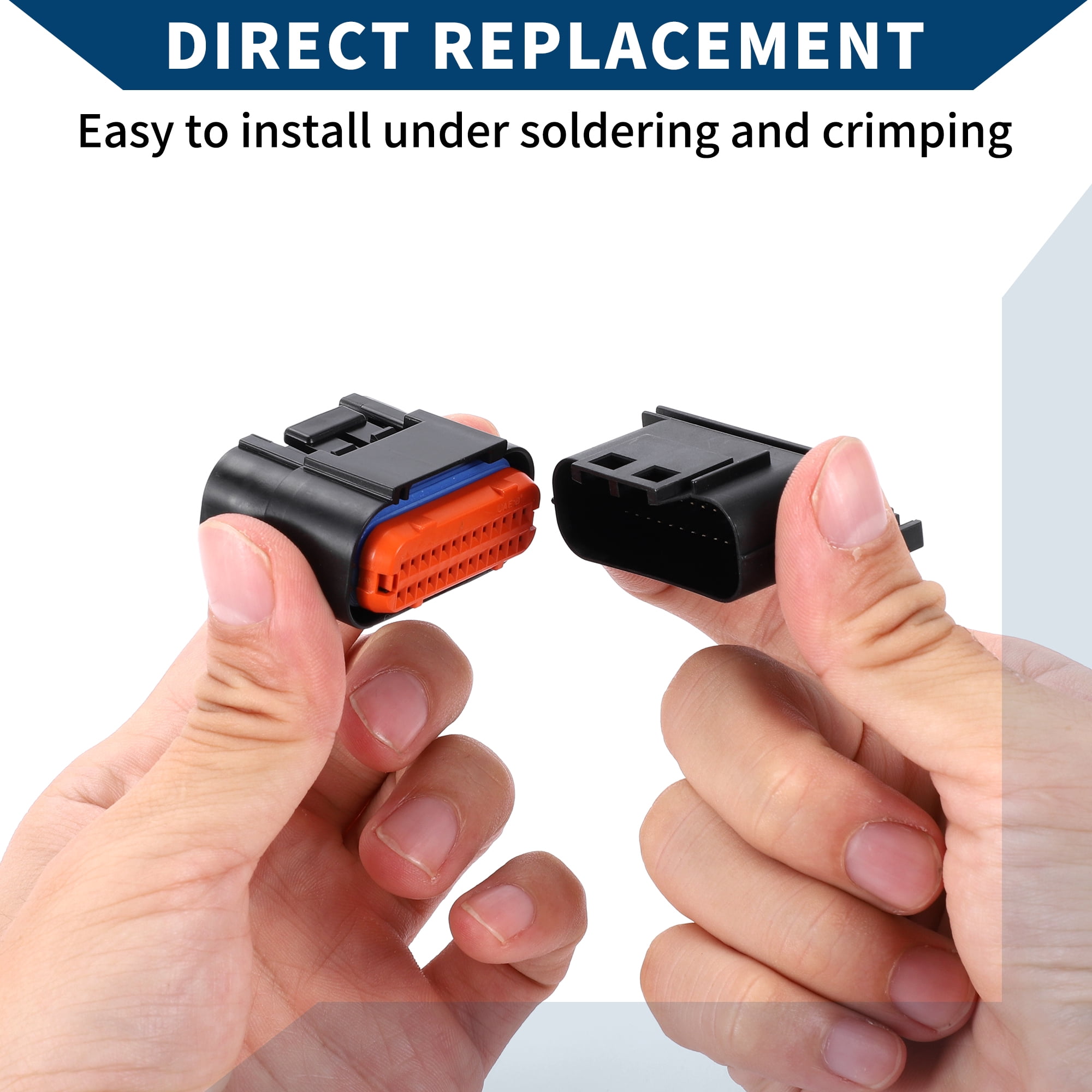Unique Bargains Connector Plug Plastic 26 Pin Male Female Terminal Connector for Honda ECU