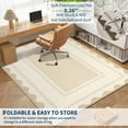 thumbnail image 3 of Garvee 5'x7' Modern Border Neutral Area Rug Living Room Rug, Washable Rug with Non Slip Backing Soft Low Pile Indoor Carpet for Bedroom Dining Room, Beige, 3 of 8