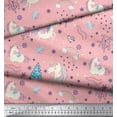 thumbnail image 3 of Soimoi Pink Cotton Duck Fabric Unicorn & Rainbow Nature Decor Fabric Printed Yard 42 Inch Wide, 3 of 3