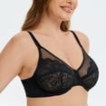 thumbnail image 5 of MELENECA Women's Minimizer Bras for Large Bust Underwire Plus Size Full Coverage Lace Bras Black 36E, 5 of 7