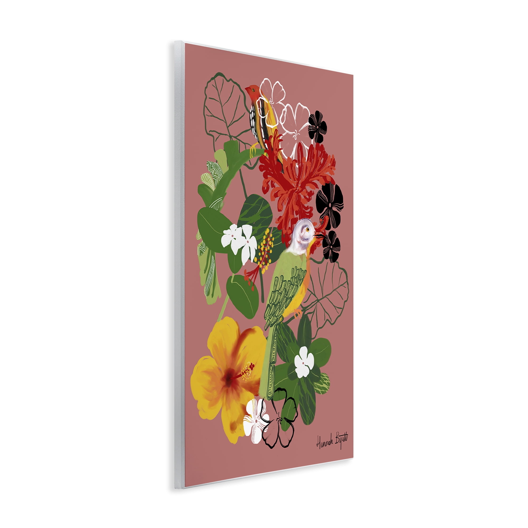 Stupell Industries Gambia Inspired Florals Animals Painting Unframed Art Print Wall Art, 13 x 19