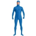 thumbnail image 2 of QIUOMBBP Sky Blue Face Open Costume Halloween Bodysuit for Men Women Solid Color Long Sleeve Hooded Jumpsuits XXL, 2 of 6