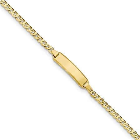 5.5" 14k Solid Yellow Gold Baby ID Curb Bracelet