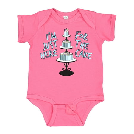 

Inktastic I m Just Here for the Cake Funny Wedding Boys or Girls Baby Bodysuit