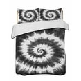thumbnail image 2 of Quilts Twin Size, Black Gray Ombre Soft Comforter Bedding Set for Bed, Retro Abstract Tie-dye Tribal Boho Lightweight Quilted Bedspread with Pillow Cover(2 Pieces) for All Season, 68x86 Inch, 2 of 6