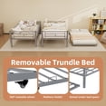 thumbnail image 6 of UIOWIO Triple Bunk Bed Twin over Twin with Trundle,Triple Twin Bunk Bed with Ladder & Guardrail,Metal Convertible Triple Bunk Bed Frame for Teen & Adult,Bedroom,Dorm,Silver(Mattress not included), 6 of 10