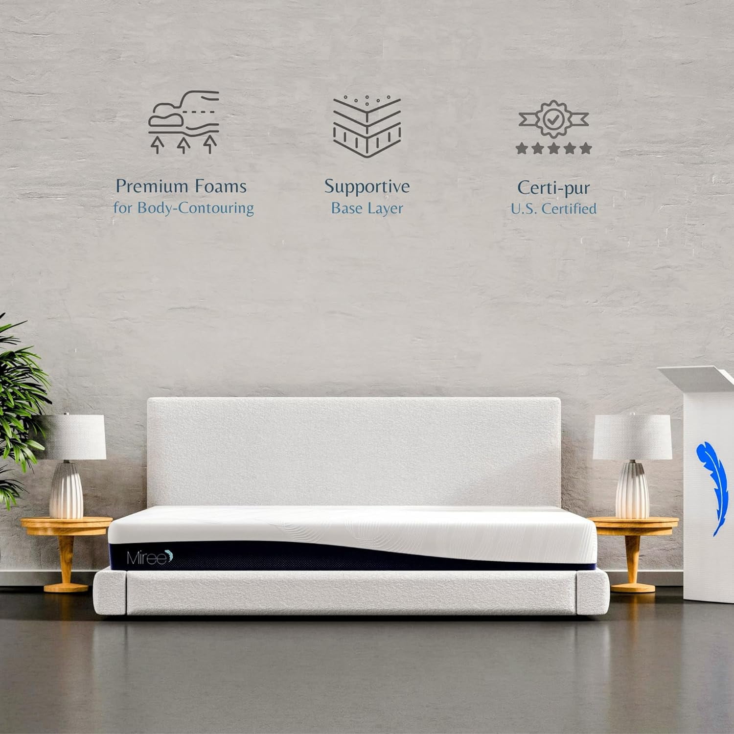 Miree 10" Twin Medium Tight Top Cooling Gel Memory Foam Mattress in a Box