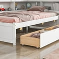 thumbnail image 3 of Twin Bed with L-shaped Bookcases,Drawers ,White, 3 of 8