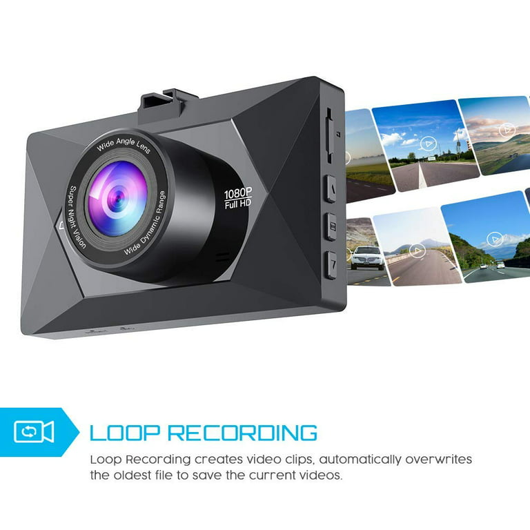 GOODTS Dash Cam FHD 1080p Car Camera, GOODTS 1.5 inch Mini Screen Car Dash Camera, Dashboard Camera with G-Sensor Loop Recording Night