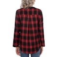 thumbnail image 5 of ADREAMLY Womens V Neck Plaid Shirts 3/4 Sleeve Pullover Tunic Tops Casual Work Shirt, 5 of 6