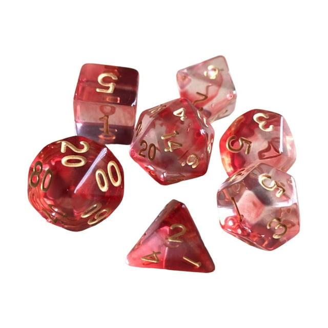 segolike 7Pcs Polyhedral D8 D10 D12 D20 Play Entertainment Toys Family Table Game , Red