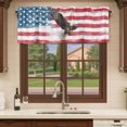 thumbnail image 6 of American Flag Curtain Valances for Windows, Kitchen Valance Window Treatments Panel 2 Pack, Eagle Watercolor USA Flag Rod Pocket Short Curtains for Bathroom Bedroom 54 x 18 Inch, 6 of 8