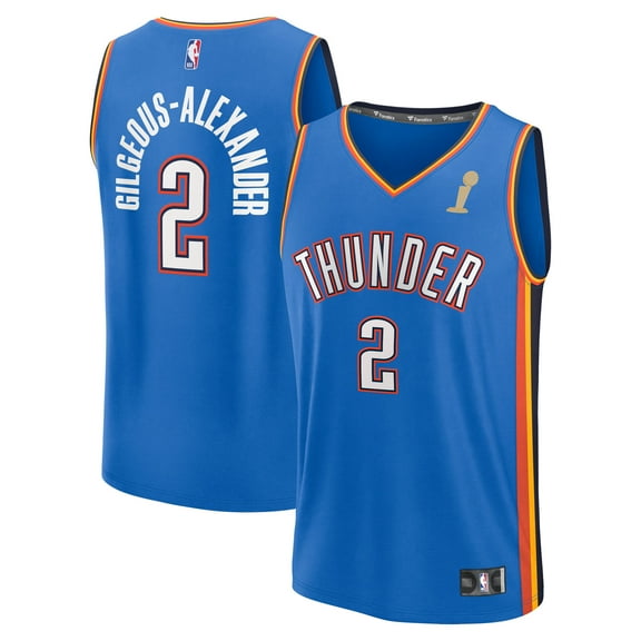 Youth Fanatics Shai Gilgeous-Alexander Blue Oklahoma City Thunder 2025 NBA Finals Champions Fast Break Replica Player