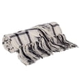 thumbnail image 5 of 50" X 60" Black and Off White Cotton Woven Plaid Throw Throw Blanket with Fringe, 5 of 7