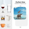 thumbnail image 5 of Leather Coasters with Heat-resistant for Drinks, Elephant Giraffe Overcomes Fear Cup Coasters Cup Pad Mat for Tabletop Protection, Coffee Table, Office Desk and Housewarming Gift, 5 of 5