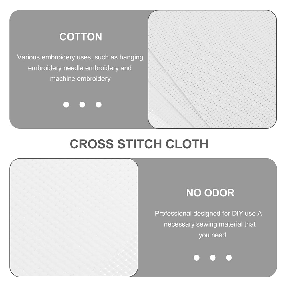 AURARMLET 10 Sheets White Cotton Fabric for Embroidery and Craft Projects, Ideal for Sewing, Quilting, and Enthusiasts