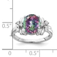 thumbnail image 2 of Primal Gold 14 Karat White Gold 10x8mm Oval Mystic Fire Topaz and A Diamond Ring, 2 of 4