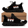 thumbnail image 1 of Zapatos dentales negros para mujer, zapatillas planas transpirables con estampado de diente de dentista, calzado resistente al desgaste para mujer, 1 of 6