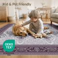 thumbnail image 4 of ODIKA 9'x12' Washable Area Rug Traditional Patterned Framework Showcasing Elegant Wisteria Themes for Great Room, Indoor Concept, Large Living Low Pile, Flatwoven, 4 of 7