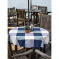 thumbnail image 2 of Outdoor Tablecloth with Umbrella Hole and Zipper, Navy Blue Plaid Waterproof Patio Tablecloth for Dining Round 60'', Spring Farmhouse Buffalo Checkered Wipeable Table Cover for Picnic BBQ Party Patio, 2 of 9