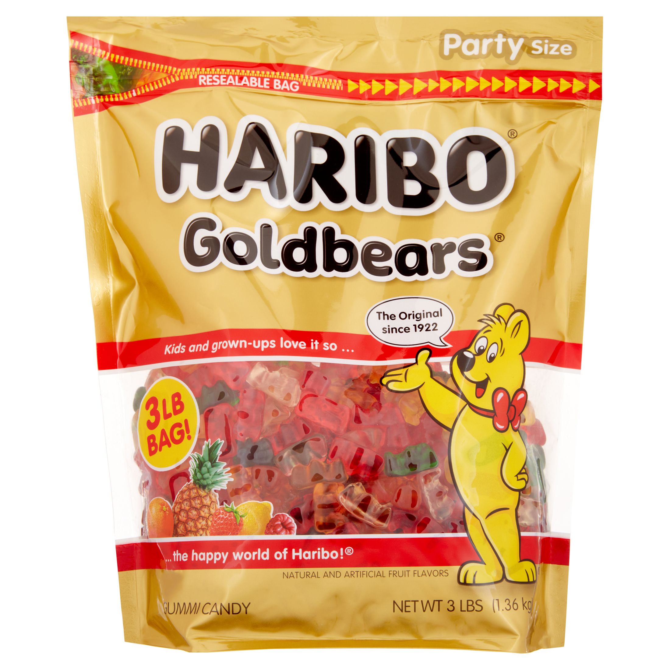 Haribo Goldbears Original Gummy Bears Bag, 3 lb XL Bag - Walmart.com