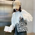 thumbnail image 1 of Bolso de hombro suave de peluche BLESIY Tote estampado de cebra, 1 of 7