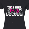 thumbnail image 4 of Inktastic This Girl Loves Soccer Women's V-Neck T-Shirt, 4 of 5