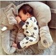 thumbnail image 6 of Douhoow Newborn Baby Boys Bodysuit Gray Polka Dot Long Sleeve Jumpsuit Infant Romper, 6 of 8