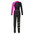 thumbnail image 4 of Alvivi Kids Girls Ice Skating Clothes Sets Long Sleeve Gymnastic Leotard with Tights Pants Outfits Rose&Black 10, 4 of 5