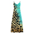 thumbnail image 5 of LVHAOGJOB Robe Sans Manches pour Femmes Robe d'Été Tendance Bretelles Spaghetti Longue Maxi Grande Taille Robe de Vacances pour Femmes Imprimé, 5 of 5