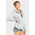 thumbnail image 2 of Sofra Women's Cotton Comfort Zip Up Hoodie Jersey Sweater - Heather Gray - XXL, 2 of 3