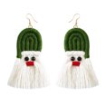 thumbnail image 1 of Pendientes Tejidos De Navidad, Pendientes Bohemios Tejidos Con Borlas De Papá Noel, Pendientes Colgantes De Gota Trenzados Hechos A Mano Para Mujeres Y Niñas Yuarrent AP006515-03, 1 of 6