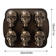 thumbnail image 5 of Yujia Halloween 3D Aluminum Skull Baking Pan Non-Stick Cake Mold for Party Treats, Realistic Metal Bakeware, 8.6x7.1 inch, 5 of 6