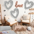 thumbnail image 4 of PMU Heart Shaped 24 Inch Open Center Mylar Balloon, Silver Pkg/10, 4 of 7