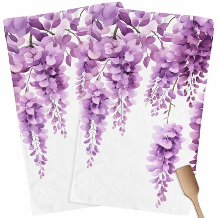 Kitchen Towels Set of 2 Pink Eucalyptus Leaf Dish Towels and Dishcloths Sets Tea Towel Floral Leaves Branch Absorbent Hand Towels for Kitchen Bathroom Drying Cleaning Baking Home Decor