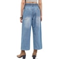 thumbnail image 3 of High Waist Women Elastic Waist Casual Ankle Capris Straight Denim Pants Drawstring Jeans, 3 of 5