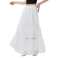 thumbnail image 1 of Women's Flowy Flared Ruffle Boho Maxi Skirt - Polyester High Waist Summer Beach Skirt, S-XL, 1 of 3