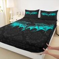 thumbnail image 3 of Homewish Teens Abstract Bat 4pcs Bed Sheets,Exotic Damask King Sheets,Gothic Style Super Cozy Sheet Set,Microfiber Bedroom Decor, 3 of 7