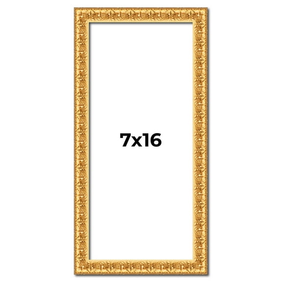7x16 Frame Gold Real Wood Picture Frame Width 1 inches | Interior Frame Depth 0.5 inches | Edwina
