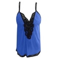 thumbnail image 3 of Leesechin Womens Sleepwear Lace Sexy Plus Size Shorts Pajama Suspender Suit Solid Dress, 3 of 4