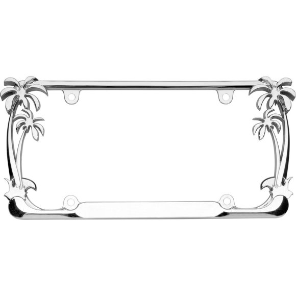 Cruiser Accessories Palm Tree, Chrome License Plate Frame