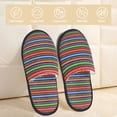thumbnail image 2 of Fotbe Mexican Leopard Serape Blanket Stripes Pattern Women's Fuzzy Slippers Plush Slippers Fluffy Winter House Shoes Indoor and Outdoor-Large, 2 of 8