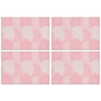 Pink Floral and Petal Pattern Summer Placemats Table Placemats Set Of 4-Linen Kitchen Washable Placemats Table Mats 11.8"x17.7" Non-Slip Heat Resistant