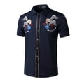 thumbnail image 2 of Men's Western Cowboy Shirts Short Sleeve Slim Fit Lightweight Breathable Casual Button Down Shirts Embellished Shirts, 2 of 4