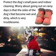 thumbnail image 4 of Worallymy 4 Uds. zapatos para perros botas de nieve impermeables de lana difusa cálida calzado de invierno para mascotas de cuero PU Worallymy JD735924558, 4 of 6